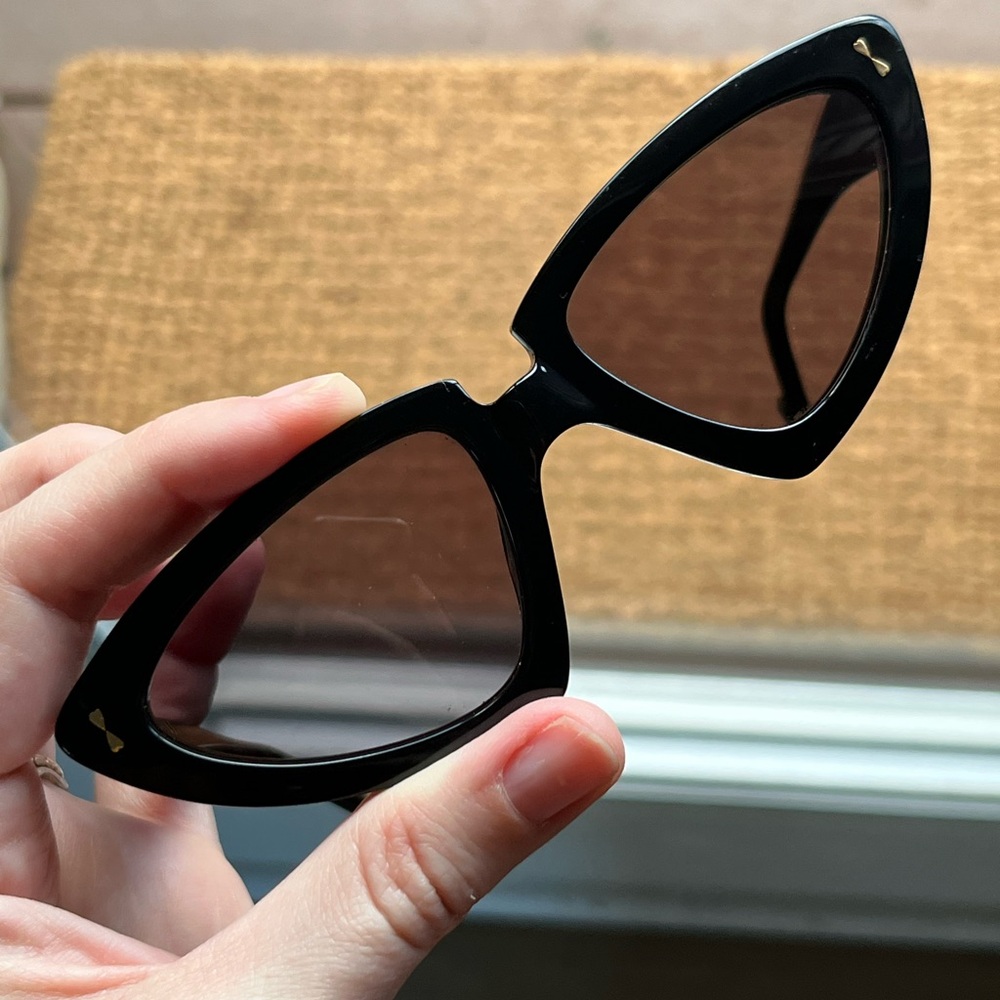 Zimmermann Verona Black Vintage Style Cat Eye Sunglasses Retail $280 - Picture 10 of 14
